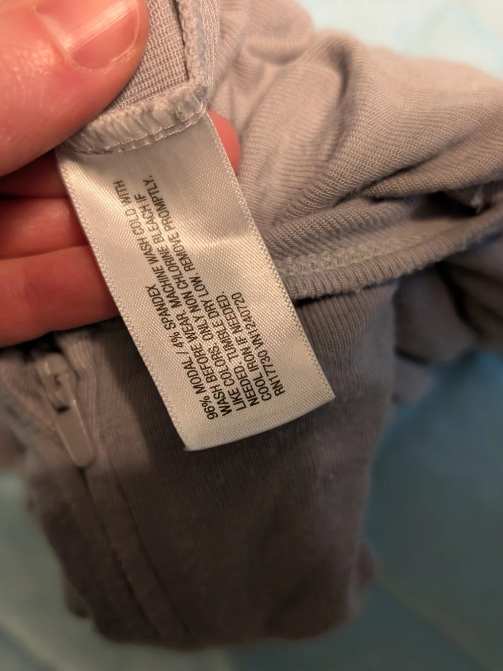 cloud island Light Gray Modal Zip-Front Baby One-Piece 6-9 Month